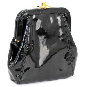 CHANEL Cocomark Pouch Wallet Patent Black GG No